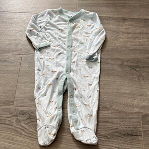 Cozy White Animal Print Footie for Kids